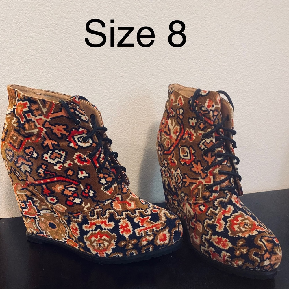 Suede Wedge Booties